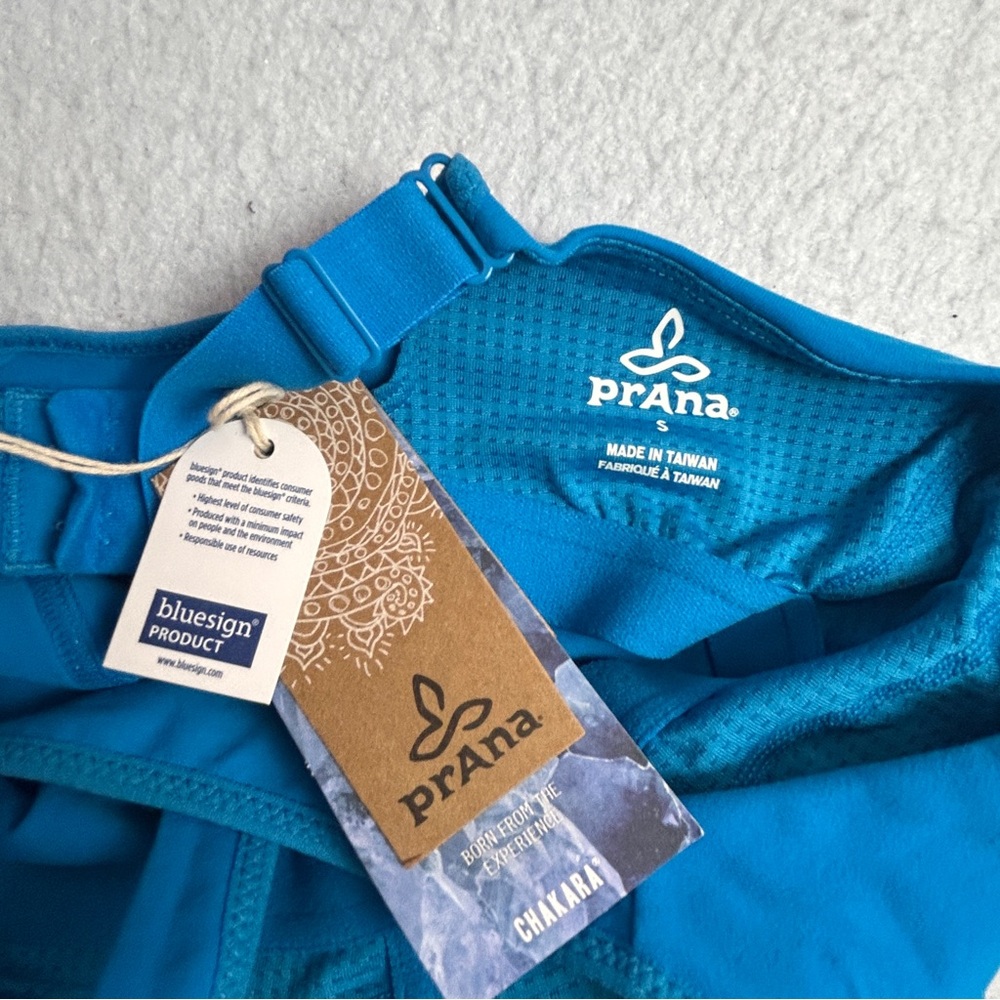 PrAna Tankini Willa Top Womens Small Electro Blue Racerback Built In Bra Support - Picture 5 of 14